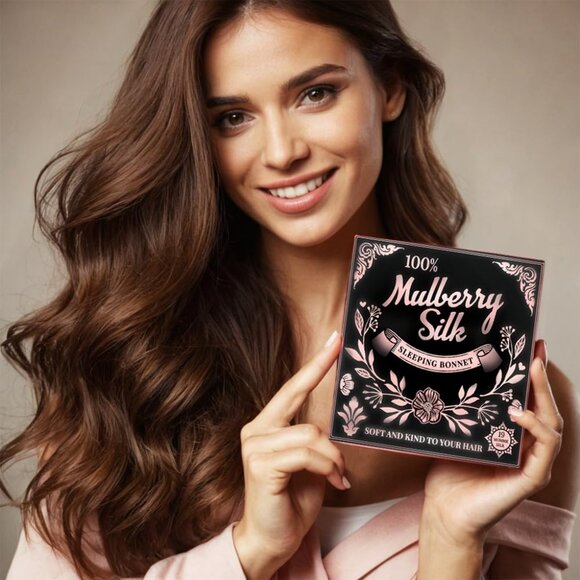 Silk Bonnet 100% Mulberry Sleep Cap Breathable & Adjustable Sleeping Caps Non Sl - Picture 7 of 7